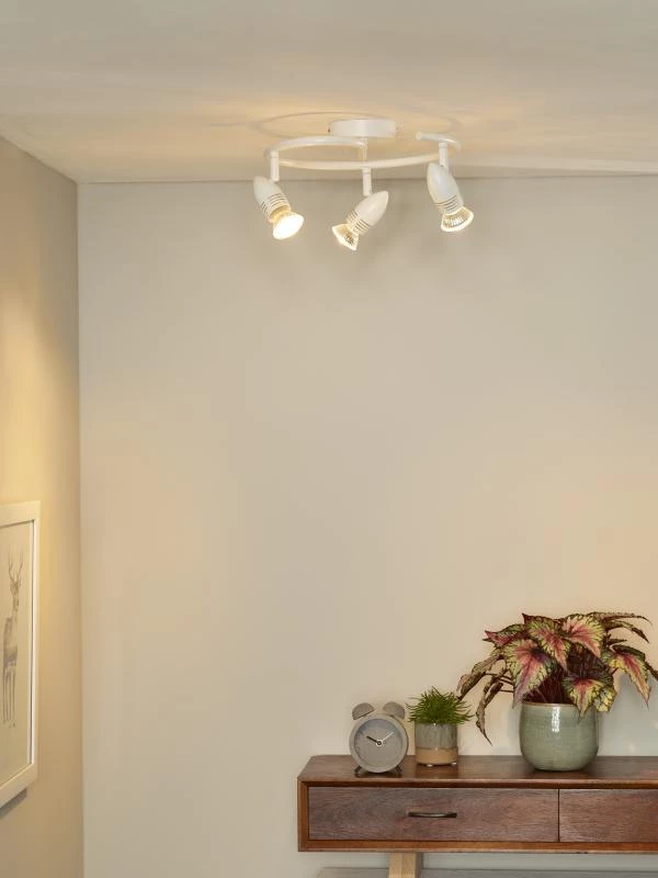 Lucide CARO-LED - Plafondspot - Ø 31 cm - LED - GU10 - 3x5W 2700K - Wit - sfeer 1